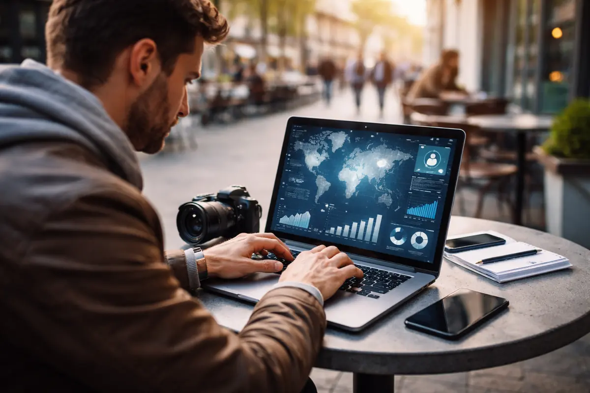 Giornalista al lavoro